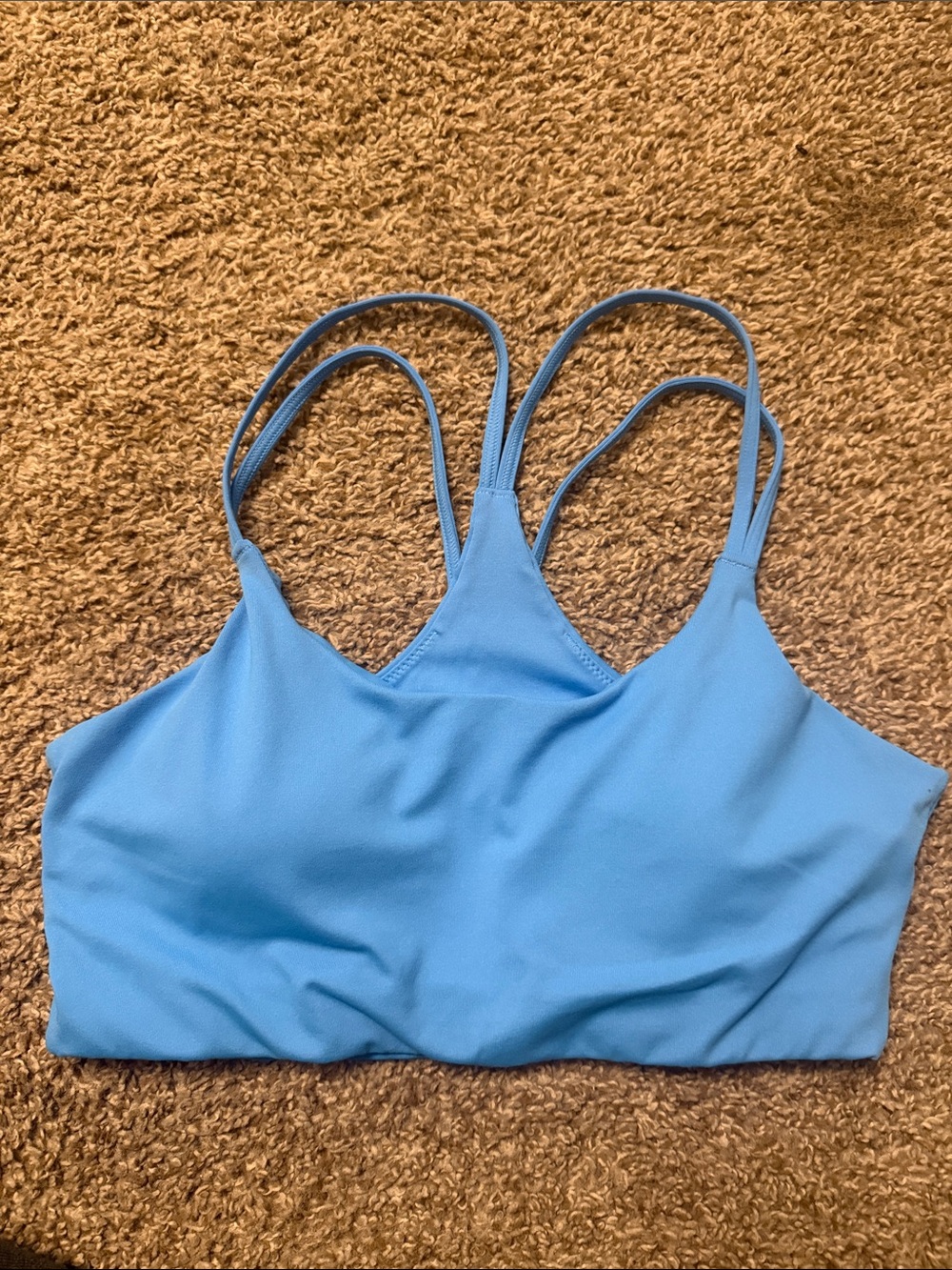 Fabletics Blue Strappy Sports Bra Size small